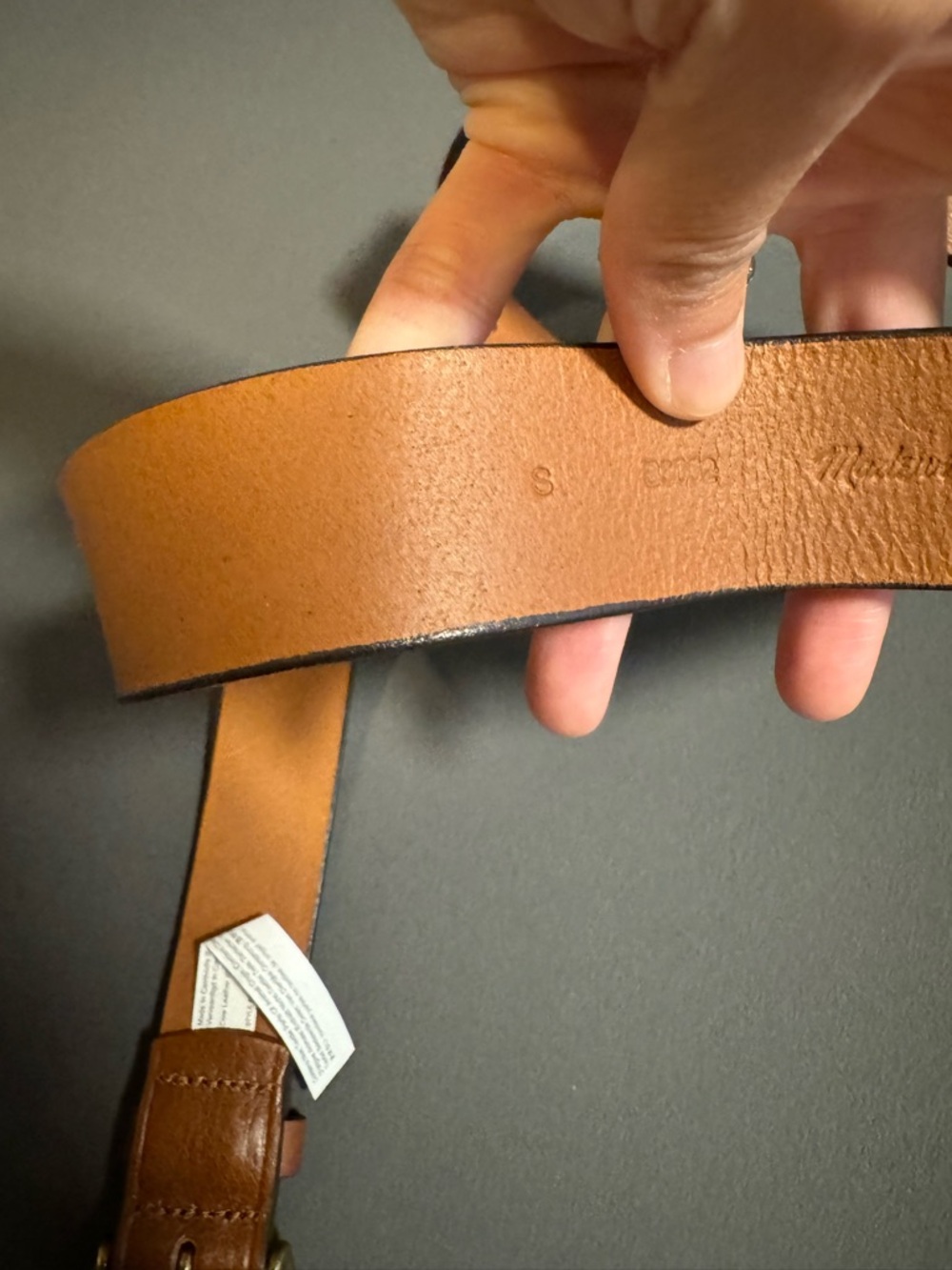 Madewell Brown Leather Belt with Brass-Tone Buckle - Picture 4 of 12